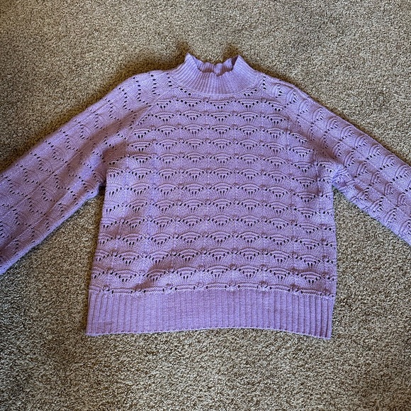 Time and Tru Sweaters - Time and Tru Lilac Cowl Neck Sweater